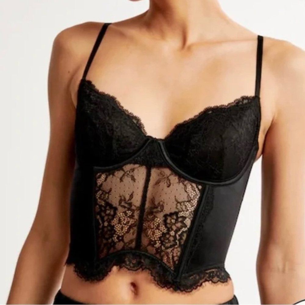 Abercrombie and Fitch Black Lace Bustier size small